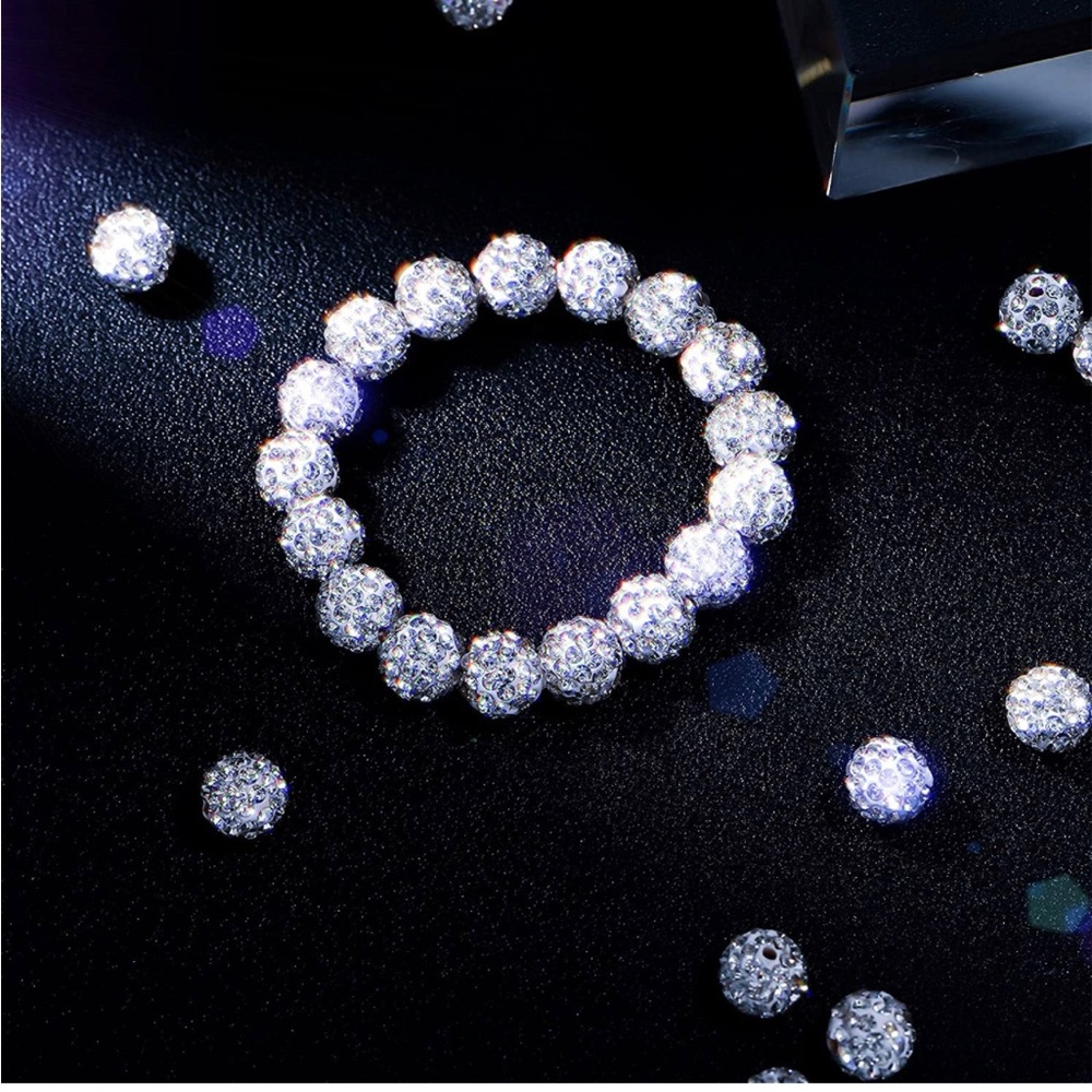 White rhinestone beaded bracelet